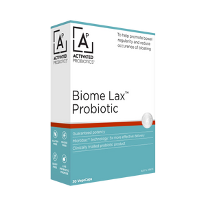 A box with the name Biome Lax Probiotic