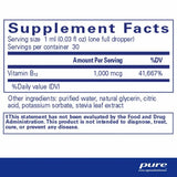Text describing the ingredients: Vitamin B12 1,000mcg.