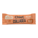 A Single Chief Collagen bar (Hazelnut brownie 45g) by Chief Nutrition.