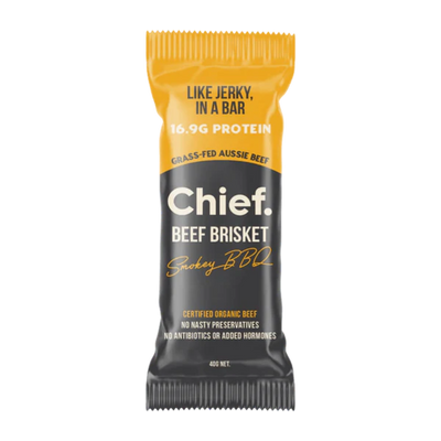 A Supplement bar with the name Chief Beef Brisket (Smokey BBQ)  by Chief Nutrition