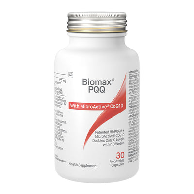 Image of biomax PQQ With microactive coq10 Patented BioPQQ+MIcroactive CoQ10 Doubles CoQ10 Levels within 3 weeks 30 vegetable capsules health supplement 