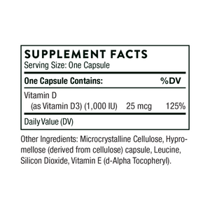 Ingredients: Vitamin D, D3.