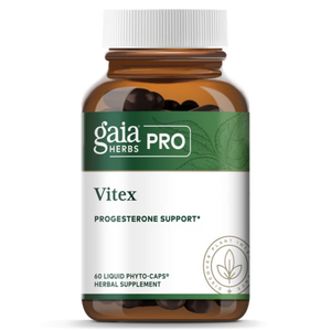A Supplement container with the name Vitex Pro by Gaia Herbs