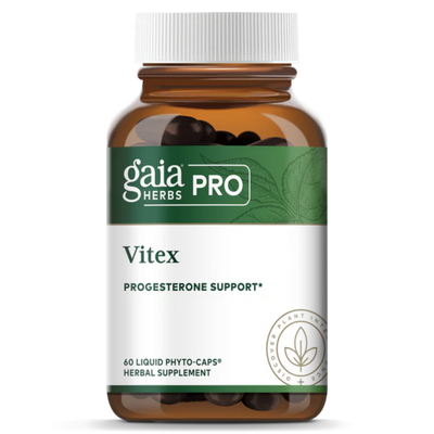 A Supplement container with the name Vitex Pro by Gaia Herbs