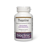 A Supplement container with the name Theanine (60 vcaps) by Bioclinic.