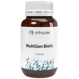 A Supplement container with the name MultiGen Biotic (60 caps) by Orthoplex White.