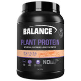 A Supplement container with the name Plant Protein (1kg Salted Caramel flavour) by Balance