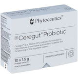 A Supplement box with the name Ceregut Probiotic (10 Sachets) by Phytoceutics.