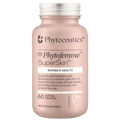 A Supplement container with the name Superskin by Phytoceutics.