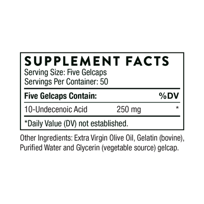 Ingredients including 10-Undecenoic Acid.