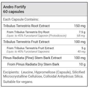 Text listing the ingredients including, Panex Ginseng, Gingko biloba, licorice, vitamin c