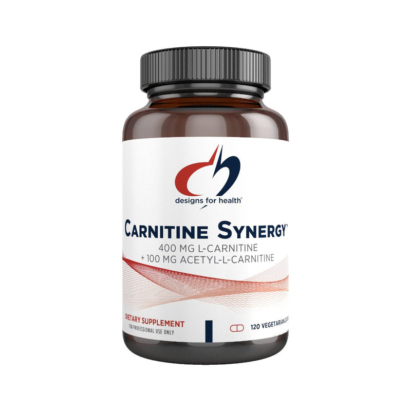 A supplement bottle with the label Carnitine Synergy