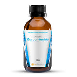 A supplement bottle with the label Liposomal Curcuminoids by Bio-Practica