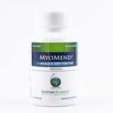 A Supplement container with the name Myomend for Muscle & Joint Function by Enzyme Science.